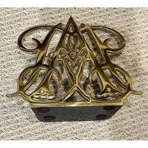 Virginia Metalcrafters Queen Anne Solid Brass Bookends